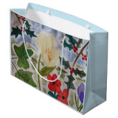Winter Flowers & Holly Groot Cadeauzakje (Achterkant Gekanteld)