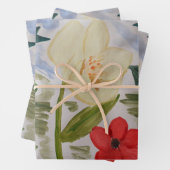 Winter Flowers & Holly Inpakpapier Vel (In situ)