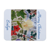 Winter Flowers & Holly Kerstmis Magneet (Horizontaal)