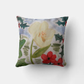 Winter Flowers & Holly Kussen (Achterkant)
