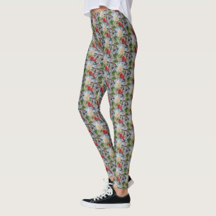 Winter Flowers & Holly Leggings