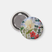 Winter Flowers & Holly Magnet (Voorkant / Achterkant)