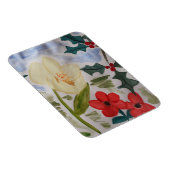 Winter Flowers & Holly Magnet Magneet (Rechterzijde)