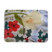 Winter Flowers & Holly Magnet Magneet (Horizontaal)