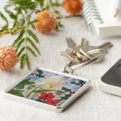Winter Flowers & Holly Sleutelhanger (Zijkant)