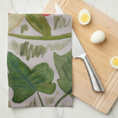 Winter Flowers & Holly Tea Towel Theedoek (Quarter Fold)