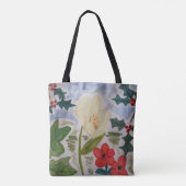 Winter Flowers & Holly Tote Bag (Achterkant)