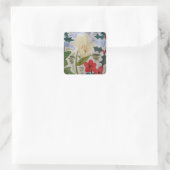 Winter Flowers & Holly Vierkante Sticker (Tas)