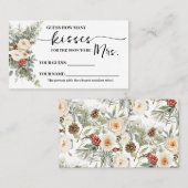 Winter Flowers How many Kisses for Mrs Game Card Plaatskaartje (Voorkant / Achterkant)