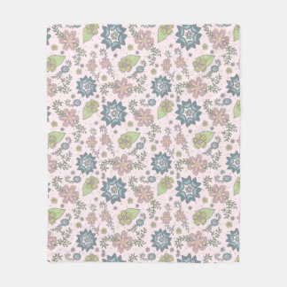 Winter Flowers in Pink Blanket Fleece Deken