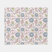 Winter Flowers in Pink Blanket Fleece Deken (Voorkant (Horizontaal))