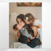 Winter Flowers Joyeux Noël Elegant Kerstmis Drieluik Wenskaart (Binnenkant midden)