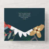 Winter Flowers Joyeux Noël Elegant Kerstmis Kaart (Achterkant)