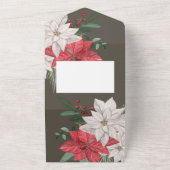 Winter Flowers Joyeux Noël Elegant Kerstmis Kaart (Buitenkant)