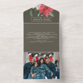 Winter Flowers Joyeux Noël Elegant Kerstmis Kaart (Binnen)