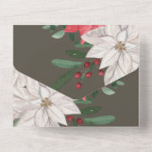 Winter Flowers Joyeux Noël Elegant Kerstmis Kaart (Achterkant)