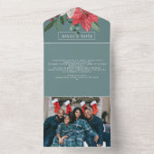 Winter Flowers Joyeux Noël Elegant Kerstmis Kaart (Binnen)