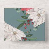 Winter Flowers Joyeux Noël Elegant Kerstmis Kaart (Achterkant)