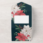 Winter Flowers Joyeux Noël Elegant Kerstmis Kaart (Buitenkant)