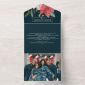 Winter Flowers Joyeux Noël Elegant Kerstmis Kaart (Binnen)