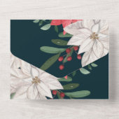 Winter Flowers Joyeux Noël Elegant Kerstmis Kaart (Achterkant)