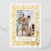 Winter Flowers kerstfoto Folie Feestdagenkaart (Voorkant)