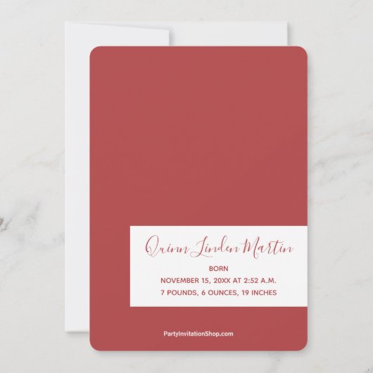 Winter Flowers Kerstmis Foto geboorteaankondiginge Feestdagenkaart (Achterkant)