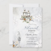 Winter Flowers Lantaarn Champagne Pensioen Kaart (Voorkant)