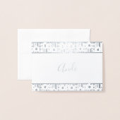 Winter Flowers Name Stationery Folie Kaarten (Voorkant met envelop)