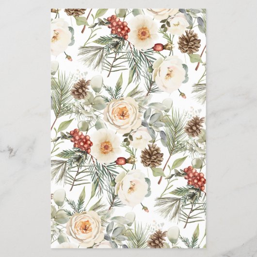 Winter Flowers Note for Couple Wedding Game Card Flyer (Achterkant)