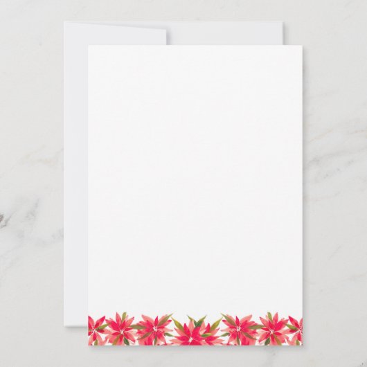 Winter Flowers Poinsettia Wedding Save the Date (Achterkant)