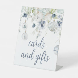Winter Flowers Shower Cards en Gifts Reclamebord Met Voetstuk