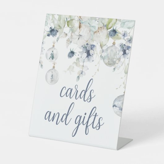 Winter Flowers Shower Cards en Gifts Reclamebord Met Voetstuk (Voorkant)