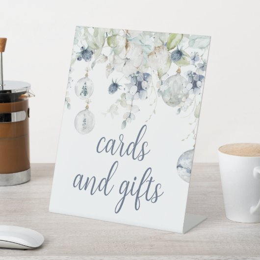 Winter Flowers Shower Cards en Gifts Reclamebord Met Voetstuk (Insitu)
