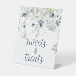 Winter Flowers Shower Sweets & Treins Reclamebord Met Voetstuk