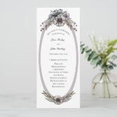 Winter Flowers Wedding Programme Kaart (Staand voorkant)