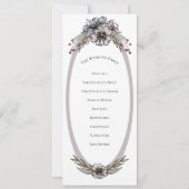 Winter Flowers Wedding Programme Kaart (Achterkant)