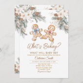 Winter Flowers What’s Baking Gender Reveal Kaart (Voorkant / Achterkant)