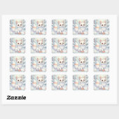 Winter Fluisteringen van de Kleine Vos Vierkante Sticker (Vel)