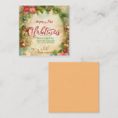 "Winter fluistert: Feestelijke Groeten Platte Kers Notitiekaartje (Voorkant / Achterkant)