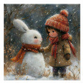Winter Fluwijn: Een beetje grillig konijn Perfect Poster (Voorkant)