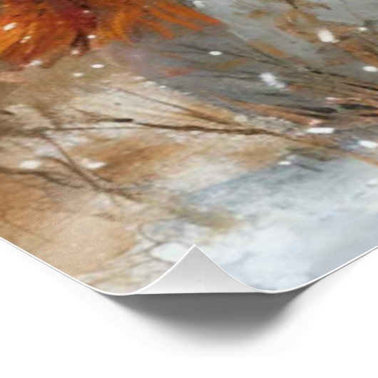 Winter Fluwijn: Een beetje grillig konijn Perfect Poster (Hoek)