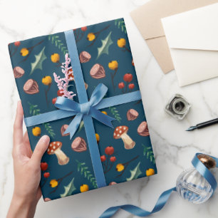 Winter foerageerpaddestoel cadeaupapier