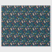 Winter foerageerpaddestoel cadeaupapier (Vlak)