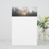 Winter Fog Sunrise Natuur Foto Briefpapier (Staand voorkant)