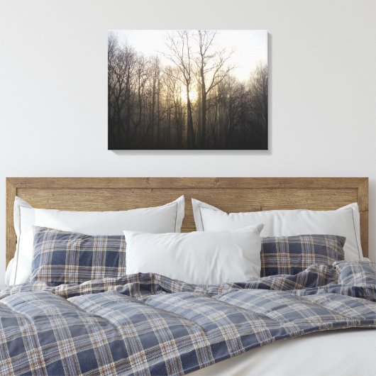 Winter Fog Sunrise Natuur Foto Canvas Afdruk (Insitu (Slaapkamer))