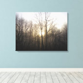 Winter Fog Sunrise Natuur Foto Canvas Afdruk (Insitu (Houten vloer))