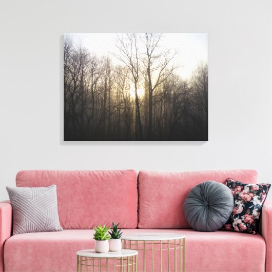 Winter Fog Sunrise Natuur Foto Canvas Afdruk (Insitu (Woonkamer))