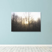 Winter Fog Sunrise Natuur Foto Canvas Afdruk (Insitu (Houten vloer))