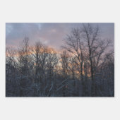 Winter Fog Sunrise Natuur Foto Inpakpapier Vel (Voorkant 2)